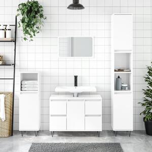 Bathroom Cabinet High Gloss White 80x33x60 cm Engineered Wood