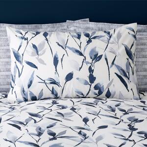 Zen Navy Standard Pillowcase Pair Navy Blue/White