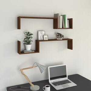 Wall Shelves 2 pcs Brown Oak 100x15x20 cm Engineered Wood
