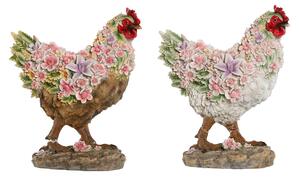 Decorative Figure Home ESPRIT White Brown Multicolour Chicken 27 X 16 X 31 cm (2 Units)