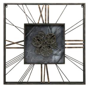 Wall Clock Home ESPRIT Black Golden Metal Crystal 80 x 8 x 80 cm