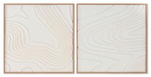 Painting Home ESPRIT White Abstract Scandinavian 80 x 4 x 80 cm (2 Units)