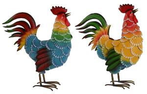 Decorative Figure Home ESPRIT Multicolour Rooster 39,5 X 15 X 42 cm (2 Units)