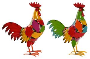 Decorative Figure Home ESPRIT Multicolour Rooster 37 X 15,5 X 44,5 cm (2 Units)