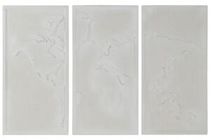 Wall Decoration Home ESPRIT White Modern World Map 180 x 4 x 120 cm (3 Pieces)