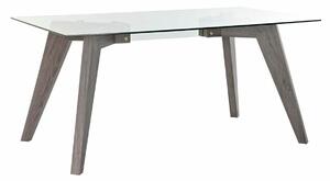 Dining Table DKD Home Decor Crystal Grey Transparent MDF Wood (160 x 90 x 75 cm)