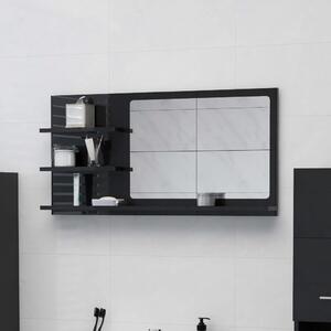Bathroom Mirror High Gloss Black 90x10.5x45 cm Engineered Wood