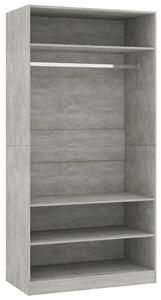Wardrobe Concrete Grey 100x50x200 cm Engineered Wood