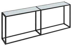 Console Table White Marble 220x35x75.5cm Tempered Glass