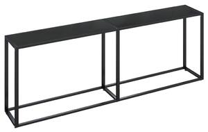 Console Table Black 220x35x75.5cm Tempered Glass