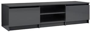 TV Cabinet High Gloss Grey 140x40x35.5 cm Engineered Wood