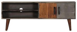 TV Cabinet Grey 130x30x46 cm Solid Rough Mango Wood
