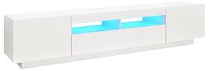 TV Cabinet with LED Lights High Gloss White 200x35x40 cm