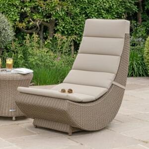 Haverhill Garden Rattan Lazy Chair with Dusk Cushions In Natural Weave