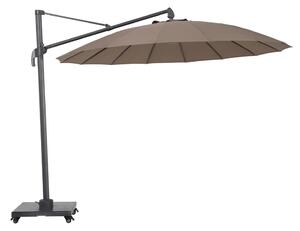 Aviro Garden Taupe Polyester Round Alu Cantilever 3.0m Parasol with Plastic Base