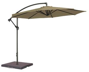 Aviro Garden Taupe Polyester Round Cantilever 3.0m Parasol with Granite Base
