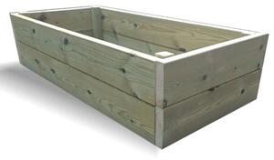 Lebanon Outdoor Wooden Double Layer Raised Planter in Natural
