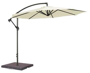 Aviro Garden Ecru Polyester Round Cantilever 3.0m Parasol with Granite Base