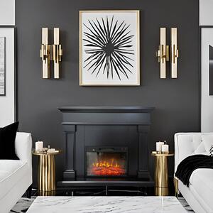 Free Standing Electric Fires ElectricSun Marisa Black Matte, with Sound Effect, 3 Colour, with APP, W120xH102cm