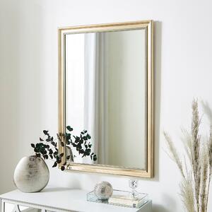 Beaded Edge Wall Mirror, Gold Effect Effect 101x71cm Beige