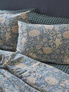 Webbs Blue Double Bough Linen Blend Pillowcases (Pair) | Standard | Piglet in Bed