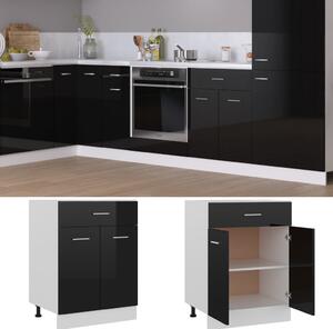 Drawer Bottom Cabinet High Gloss Black 60x46x81.5 cm Engineered Wood
