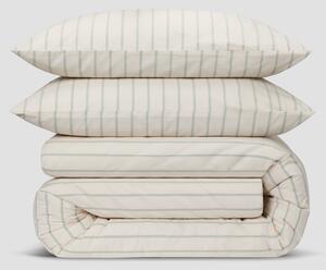 Mellow Green Slumber Stripe Cotton Duvet Set | Standard x Double | Piglet in Bed