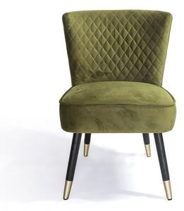 Soft Velvet Occasional Chair With Wenge And Brass Plated Legs - Vintage Green