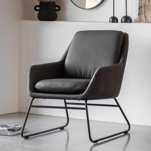 Floris Faux Leather Chair Charcoal