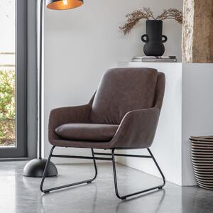Floris Faux Leather Chair Brown