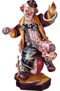 Clown juggler wooden statue