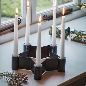 Star Shaped Centrepiece Dinner Candle Holder Black