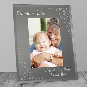 Personalised Classic Diamante Glass Portrait Photo Frame Clear