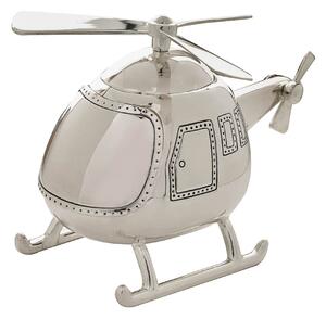 Bambino Silver Plated Helicopter Money Box Silver