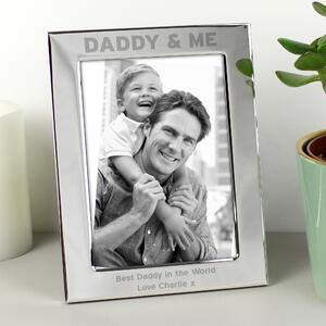 Personalised Silver Daddy and Me Portrait Photo Frame Silver