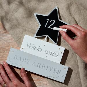 Bambino Wooden Star Plaque "Weekly Countdown" White