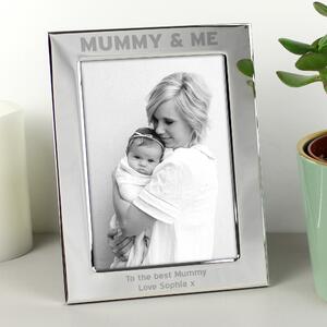 Personalised Silver Mummy and Me Portrait Photo Frame Silver