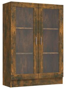 Vitrine Cabinet Smoked Oak 82.5x30.5x115 cm Engineered Wood