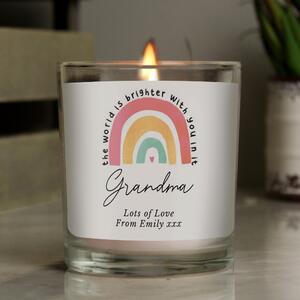 Personalised You Make The World Brighter Rainbow Scented Jar Candle MultiColoured