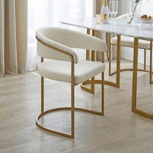 Zena Dining Chair, Ivory Boucle Ivory