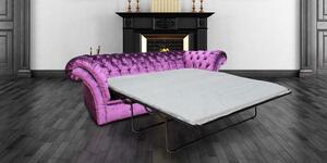Chesterfield 3 Seater SofaBed Boutique Crush Purple Velvet Fabric In Balmoral Style
