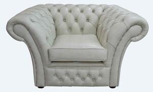 Chesterfield Club Armchair Stella Ice Real Leather In Balmoral Style