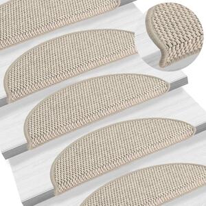 Stair Mats Self-adhesive Sisal-Look 15 pcs 56x17x3 cm Silver