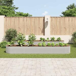 Garden Raised Bed 400x80x44 cm Galvanised Steel Silver