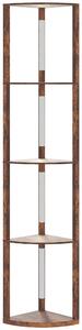 HOMCOM Floor Standing Lamp with Shelves, LED Floor Lamp with 3000K Dimmable Warm White Light for Living Room Bedroom, Rustic Brown Aosom UK