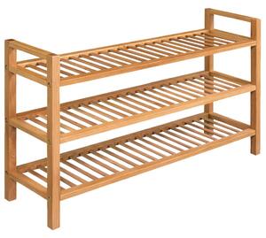 Shoe Rack with 3 Shelves 100x27x60 cm Solid Oak Wood