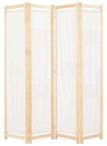 4-Panel Room Divider Cream 160x170x4 cm Fabric