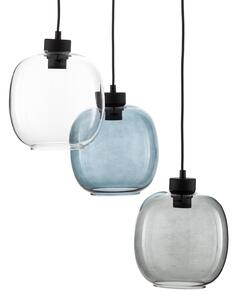 Elio hanging light, 3-bulb, blue/clear/grey