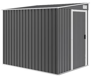 Outsunny 7 x 5ft Galvanised Metal Shed, with Sliding Door - Dark Grey