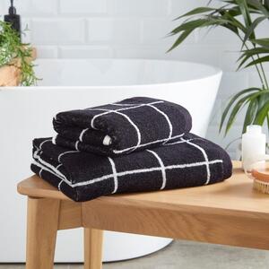Mono Jacquard Grid Towel